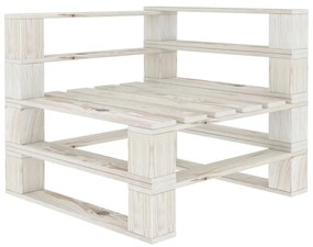 Set mobilier de gradina din paleti, 6 piese, alb, lemn Alb, 1