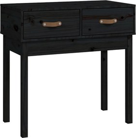 vidaXL Masă consolă, negru, 76,5x40x75 cm, lemn masiv de pin