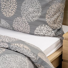 Lenjerie de pat din bumbac 4Home Grey Petals, 220 x 200 cm, 2 buc. 70 x 90 cm