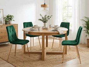 Verde scaun bucatarie LIBRA din catifea cu picioare aurii