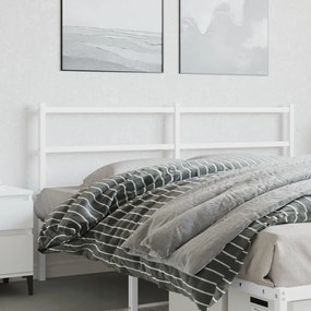 355448 vidaXL Tăblie de pat metalică, alb, 150 cm