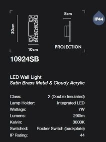 Aplica de perete LED pentru baie IP44 Belle alama