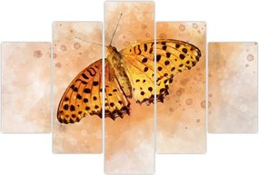 Tablou - Fluture portocaliu, aquarelă (150x105 cm)