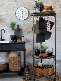 Etajera din lemn reciclat, metal si MDF, cu 3 rafturi