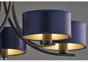 Jupiter 2101 - Lustră cu lanț ARTHUR 5xE27/15W/230V albastru/negru