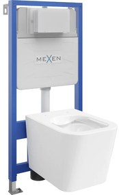 Mexen set WC încastrat cadru Felix Slim cu vas de toaletă Teo, Albă - 6103385XX00