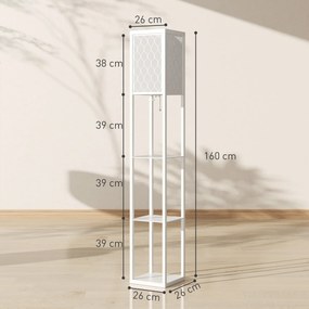 Homcom Lampa Pom 160 cm – Negru cu Rafturi pe 3 Niveluri | Aosom Romania
