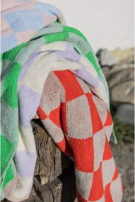 Prosoape portocalii/bej 2 buc. din bumbac organic din frotir 40x55 cm Retro – Mette Ditmer Denmark