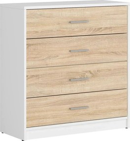 Comoda NEPO PLUS, stejar sonoma/alb, PAL, 80x34x84 cm