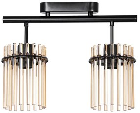 Lustră aplicată 2xE27/60W/230V negru/fumuriu