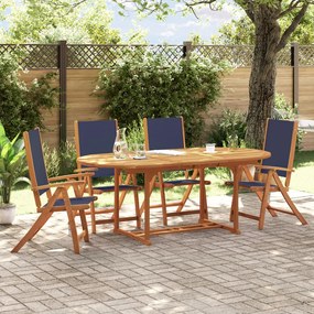 vidaXL Set mobilier de grădină, 5 piese, lemn masiv acacia/textilenă
