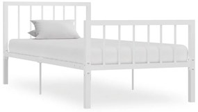 vidaXL Cadru de pat, alb, 100 x 200 cm, metal