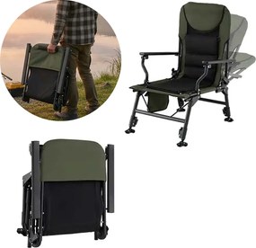 Scaun de pescuit mare cu suport pentru picioare