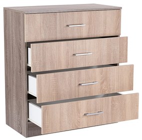 Comodă Miami cu 4 sertare 80x92 cm stejar Sonoma-stejar York