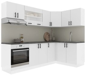 Set Bucatarie Colt Karo V34, Alb, Blat Thermo 28 mm, L 240 x 140 cm