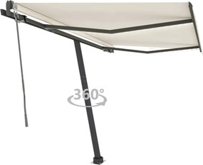 vidaXL Copertină automată cu senzor vânt & LED, crem, 350x250 cm