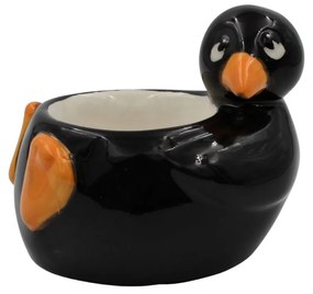 Suport ou din ceramică pinguin negru