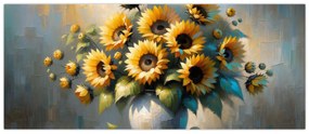 Tablou – Vază cu floarea-soarelui (120x50 cm)