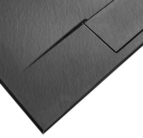 Cadita pentru dus Bazalt Long neagra 90x120