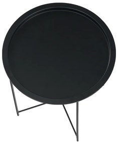 Măsuţă auxiliară cu tavă detaşabilă, negru, RENDER