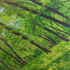 Tablou - Pădurea cu frunze de primăvară (cu ceas) (90x30 cm)