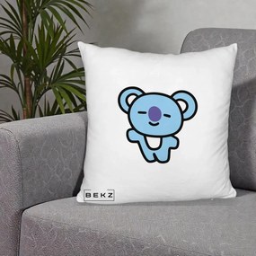 Perna Personalizata BT21 Koya Kawaii, 40x40 cm, Alb Pufos, Husa Detasabila, Perna Inclusa, BEKZ®