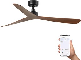 Ventilator tavan smart sistem TUYA si telecomanda ROCKER M negru/nuc