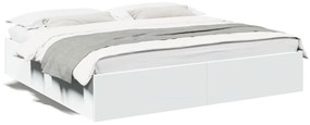 3280986 vidaXL Cadru de pat, alb, 200x200 cm, lemn prelucrat