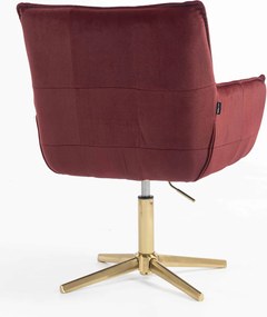HR560CROSS Scaun Catifea Bordo Merlot cu Bază Aurie