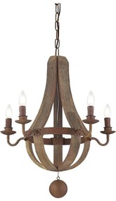 Lustră pe lanț Ideal Lux MILLENNIUM 5xE14/40W/230V d. 52 cm mesteacăn/maro