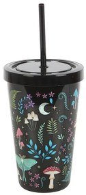 Pahar plastic cu pai Dark Forest, capacitate 500ml