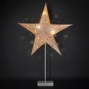 Steaua de Crăciun cu suport Solight LED, albă, 45cm, 10x LED, 2x AA