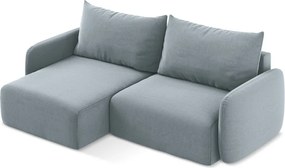 Colțar albastru extensibil/cu spațiu de depozitare cu tapițerie din catifea (cu colț pe partea stângă/cu șezlong) Kalena – Makamii