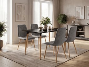 Scaun din catifea gri LAVA PEWTER GREY