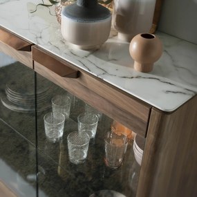 Vitrina cu doua sertare, design elegant Glayds AC-CP1806-F