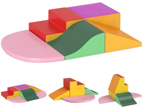 HOMCOM Set de Joacă pentru Copii 1-3 Ani cu 6 Piese de Construcție, 150x100x24 cm, Multicolor | Aosom Romania