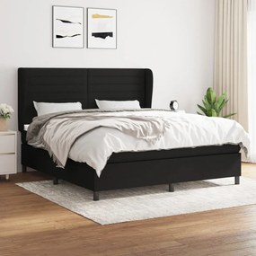 3128063 vidaXL Pat box spring cu saltea, negru, 180x200 cm, catifea