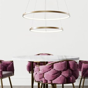 Lustra LED moderna design circular BRENO auriu 60/80cm