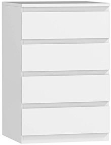 HOMCOM Comodă 4 sertare cu închidere silențioasă Comodă pentru sală birou Stil modern 45x40x68 cm Alb | Aosom Romania