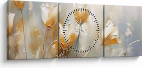 Tablou - Pictura de lalele (cu ceas) (90x30 cm)