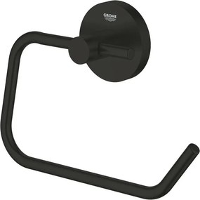 Suport hartie igienica negru mat fara aparatoare Grohe Essentials