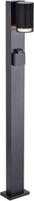 Lampă de exterior cu priză SCHUKO, soclu 1x GU10 (10W), 230V, IP44, 80 cm, neagră