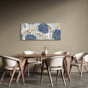 Tablou - Tradafiri și cercuri (120x50 cm)