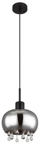 Pendul design modern Corry negru, fumuriu 21cm