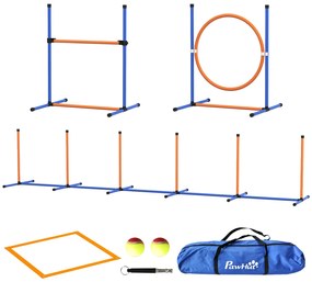 PawHut Kit de agilitate pentru câine 4 piese cu slalom, inel de sărit, garduri, kit de dressage, sac de transport | Aosom Romania