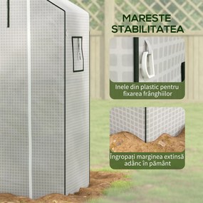 Outsunny Acoperire de Înlocuire Greenhouse Walk-in din PE cu Ușă Rulantă și Ferestre, 143 x 70 x 190cm, Verde | Aosom Romania