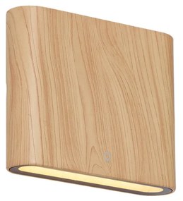 Lampă de perete de exterior scandinavă, aspect lemn, 11,5 cm, cu LED integrat, IP65 - Batt