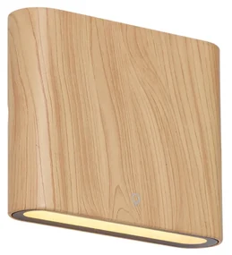 Lampă scandinavă de perete pentru exterior cu imprimeu de lemn 11,5 cm, inclusiv LED IP65 - Batt