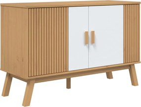 vidaXL Servantă "OLDEN", alb și maro, 114x43x73,5 cm, lemn masiv pin