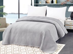Cuvertur de pat din catifea gri deschis cu model ARROW VELVET Dimensiuni: 220 x 240 cm